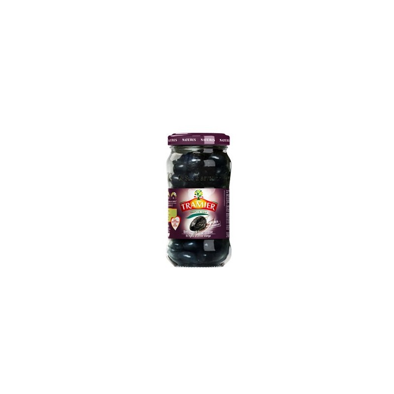 Tramier Black Greek Olives Stoned 220g