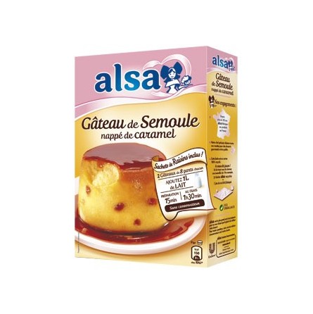Alsa Préparation pour Gâteau de Semoule Nappé Caramel 414g