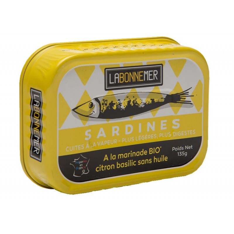 Sardines en marinade Bio citron basilic Labonnemer 135g