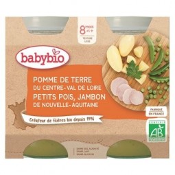 Babybio Bio Pommes de Terre Jambon Dès 8 Mois 2x200g