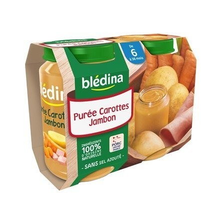 Blédina Petits Pots Vegetables Ham From 6 Months 2x200g