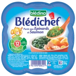 Blédina Blédichef Épinards Saumon Dès 12 Mois 230g