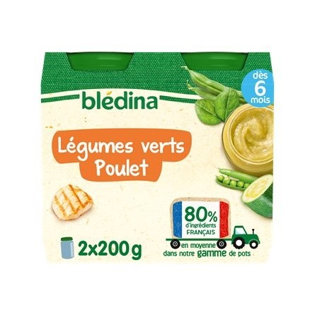 Blédina Petits Pots Légumes Poulet Dès 6 Mois 2x200g