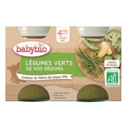 Babybio Petits Pots Légumes Verts Dès 4 Mois 2x130g