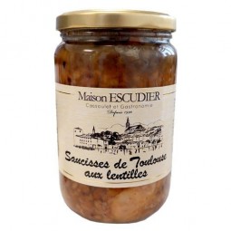 Saucisses de Toulouse aux lentilles Maison Escudier 660g
