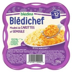 Blédina Blédichef Carrots Semolina 12 Months 230g