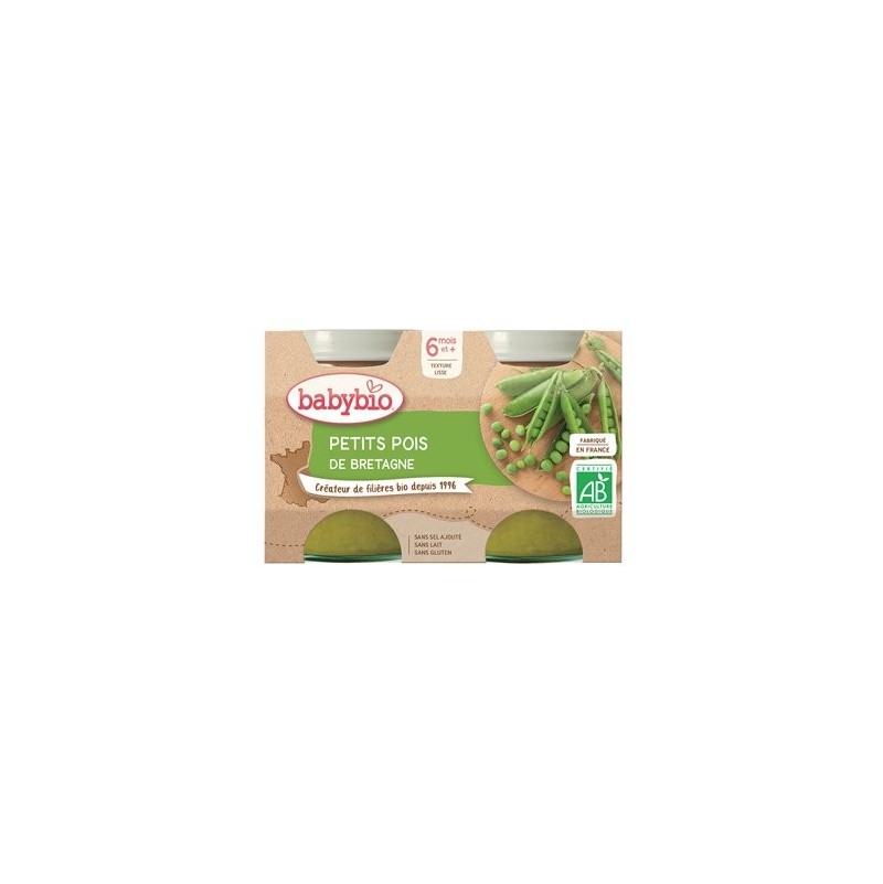 Babybio Petits Pots Peas From 4 Months 2x130g
