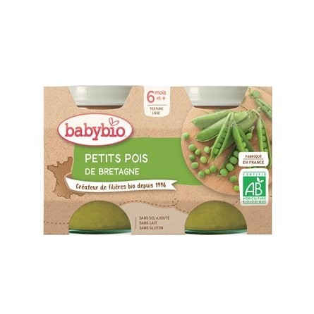 Babybio Petits Pots Peas From 4 Months 2x130g