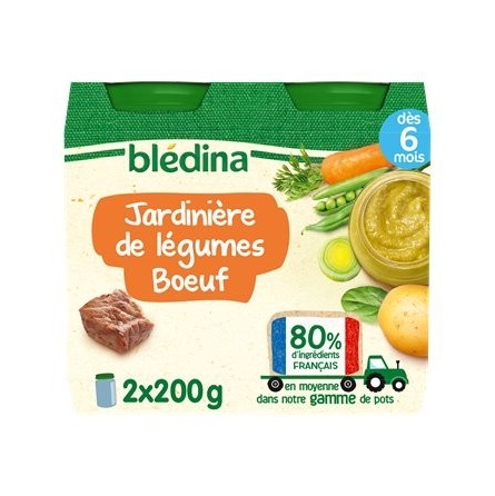 Blédina Petits Pots Légumes et Boeuf Dès 6 Mois 2x200g