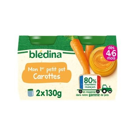 Blédina Baby Carrots Dice 4 Months 2x130g