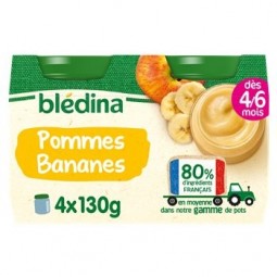 Blédina Small Pot Apple Banana From 4 Months 4x130g
