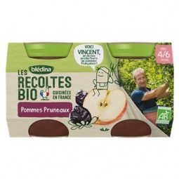 Blédina Small Pot Apple Prune 4-6 Months 2x130g