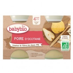 Babybio Compote Bébé Poire Dès 4 Mois 2x130g