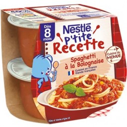 Nestlé P'tite Recette Spaghetti Bolognaise Dès 8 Mois 2x190g