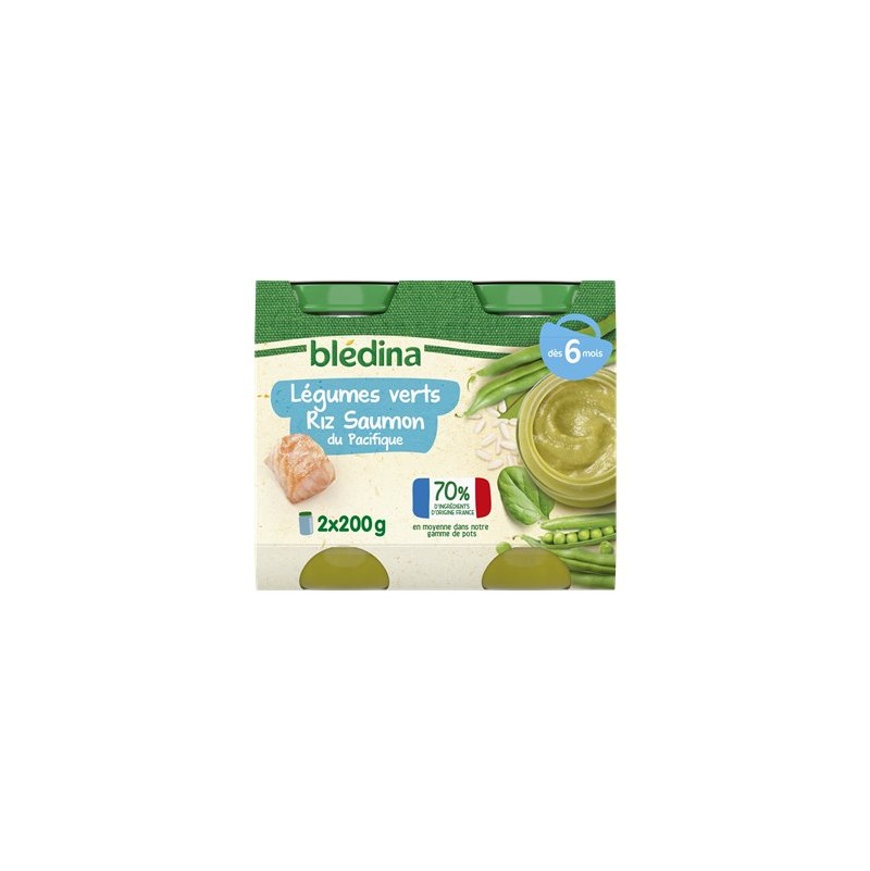 Blédina Petits Pots Légumes Saumon Dès 8 Mois 2x200g