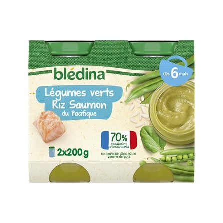 Blédina Petits Pots Légumes Saumon Dès 8 Mois 2x200g